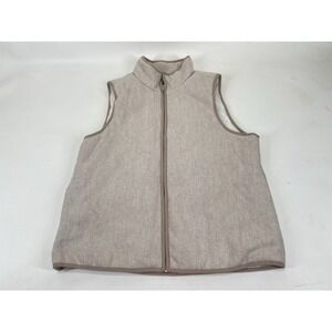 BKE Buckle Ivory Tweed Herringbone Vest Womens Size‎ L